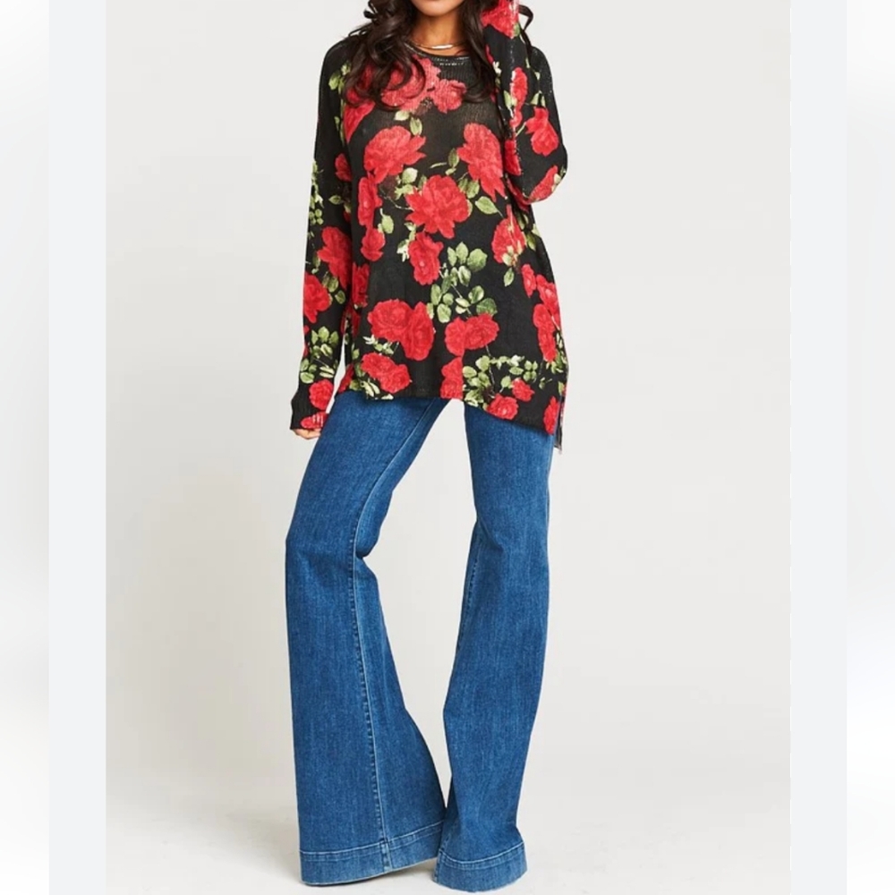 SHOW ME YOUR MUMU Bonfire Sweater Budding Romance Top Shirt Size Small - Picture 2 of 7